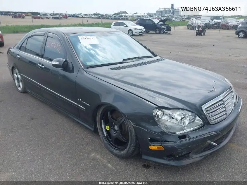 2003 Mercedes-Benz S 55 Amg VIN: WDBNG74J63A356611 Lot: 42436972