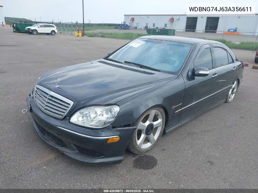 2003 Mercedes-Benz S 55 Amg VIN: WDBNG74J63A356611 Lot: 42436972