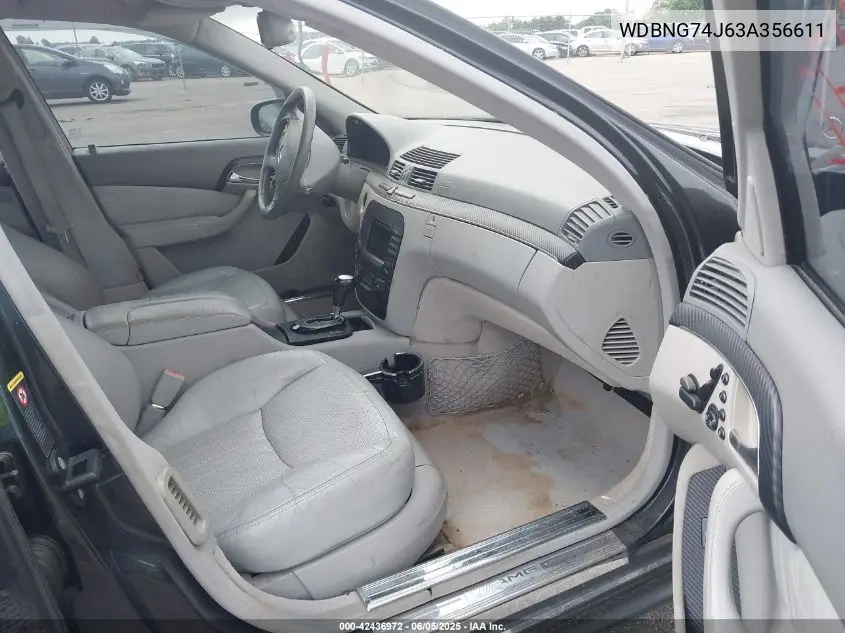 2003 Mercedes-Benz S 55 Amg VIN: WDBNG74J63A356611 Lot: 42436972