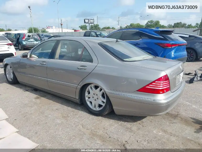 2003 Mercedes-Benz S 430 VIN: WDBNG70J63A373009 Lot: 42542633