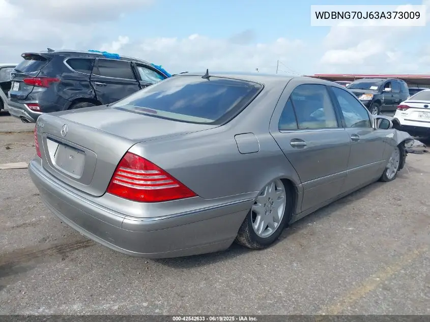 2003 Mercedes-Benz S 430 VIN: WDBNG70J63A373009 Lot: 42542633