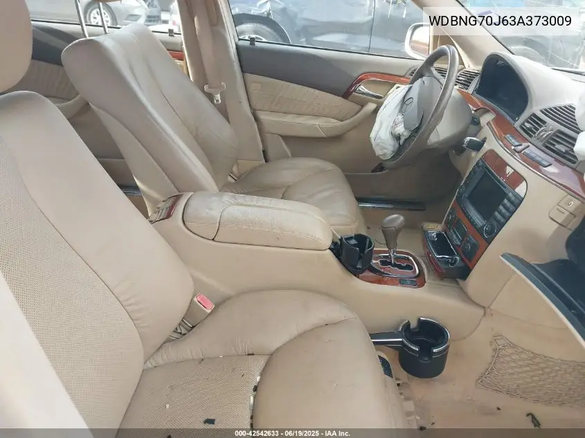 2003 Mercedes-Benz S 430 VIN: WDBNG70J63A373009 Lot: 42542633