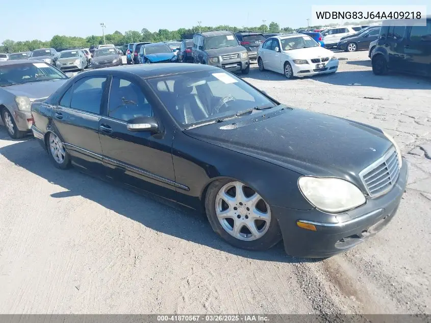 2004 Mercedes-Benz S 430 4Matic VIN: WDBNG83J64A409218 Lot: 41870567