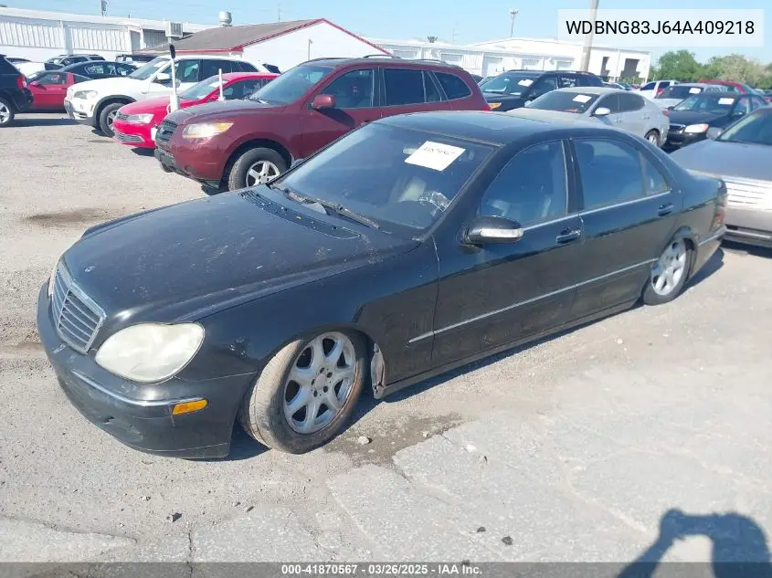 2004 Mercedes-Benz S 430 4Matic VIN: WDBNG83J64A409218 Lot: 41870567