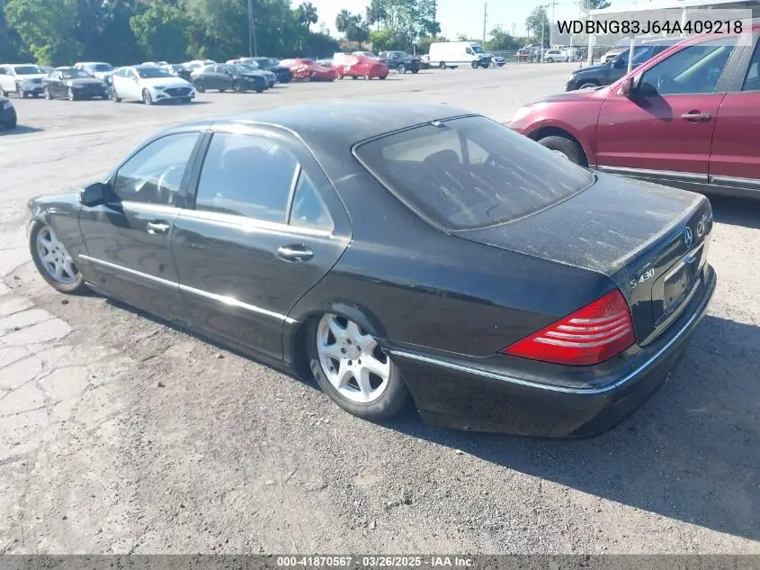 2004 Mercedes-Benz S 430 4Matic VIN: WDBNG83J64A409218 Lot: 41870567