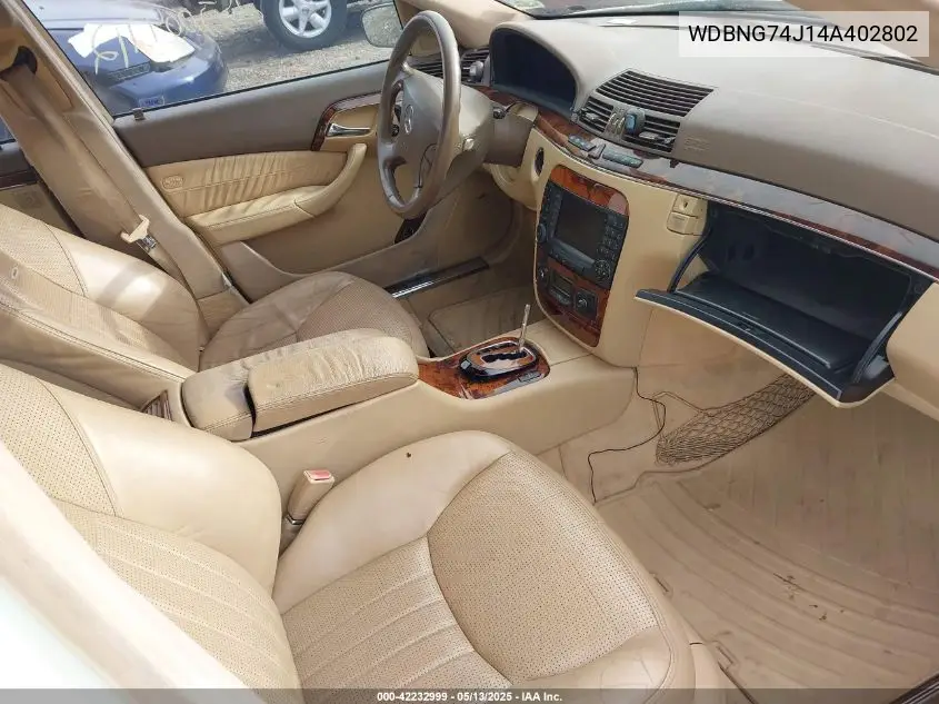 2004 Mercedes-Benz S 55 Amg VIN: WDBNG74J14A402802 Lot: 42232999