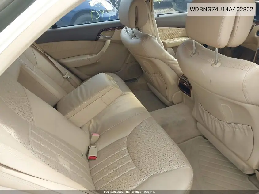 2004 Mercedes-Benz S 55 Amg VIN: WDBNG74J14A402802 Lot: 42232999