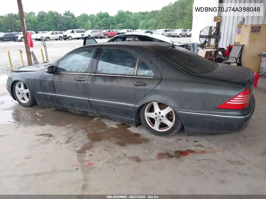 2004 Mercedes-Benz S 430 VIN: WDBNG70J74A398048 Lot: 42289665