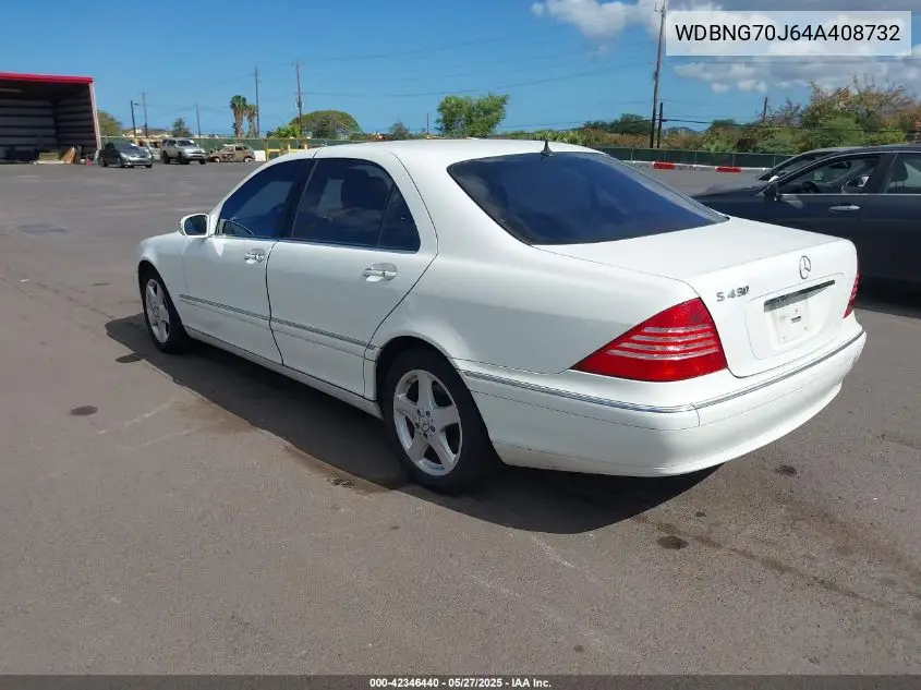 2004 Mercedes-Benz S 430 VIN: WDBNG70J64A408732 Lot: 42346440
