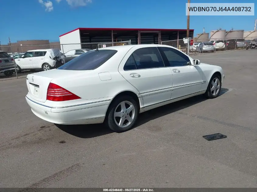 2004 Mercedes-Benz S 430 VIN: WDBNG70J64A408732 Lot: 42346440