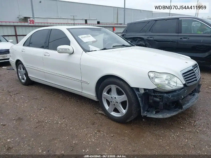 2004 Mercedes-Benz S 430 VIN: WDBNG70J54A411959 Lot: 42435945