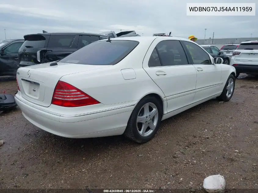 2004 Mercedes-Benz S 430 VIN: WDBNG70J54A411959 Lot: 42435945