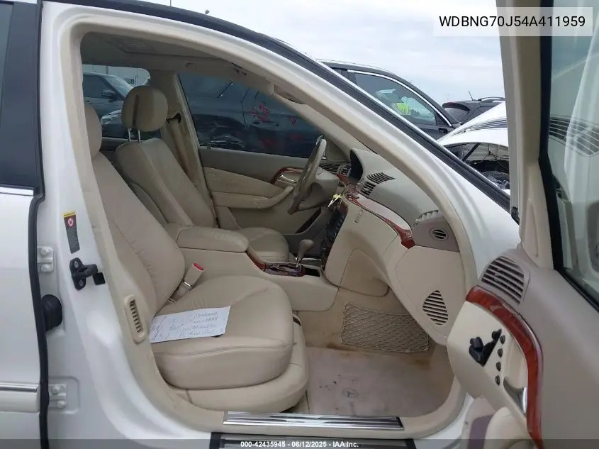 2004 Mercedes-Benz S 430 VIN: WDBNG70J54A411959 Lot: 42435945