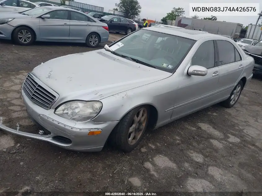 2004 Mercedes-Benz S-Class 4.3L VIN: WDBNG83J74A426576 Lot: 42502040