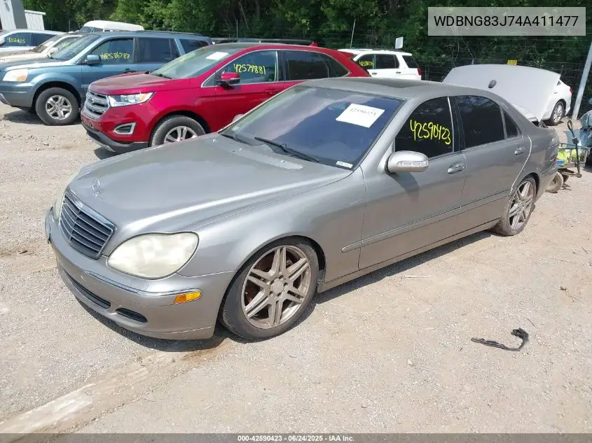 2004 Mercedes-Benz S 430 4Matic VIN: WDBNG83J74A411477 Lot: 42590423