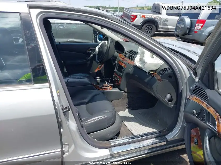 2004 Mercedes-Benz S 500 VIN: WDBNG75J04A421534 Lot: 42732334