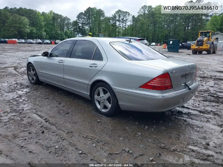 2005 Mercedes-Benz S 430 VIN: WDBNG70J95A436610 Lot: 42234712