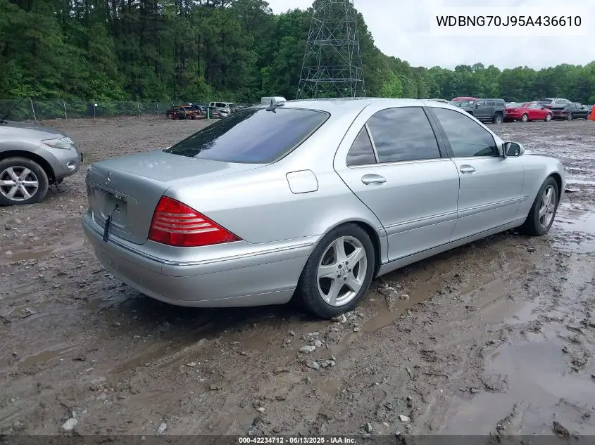 2005 Mercedes-Benz S 430 VIN: WDBNG70J95A436610 Lot: 42234712