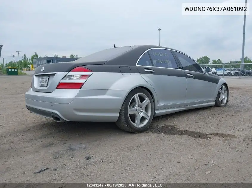 2007 Mercedes-Benz S 600 600 VIN: WDDNG76X37A061092 Lot: 12343247