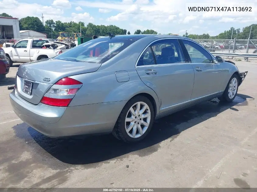 2007 Mercedes-Benz S 550 VIN: WDDNG71X47A113692 Lot: 42752150