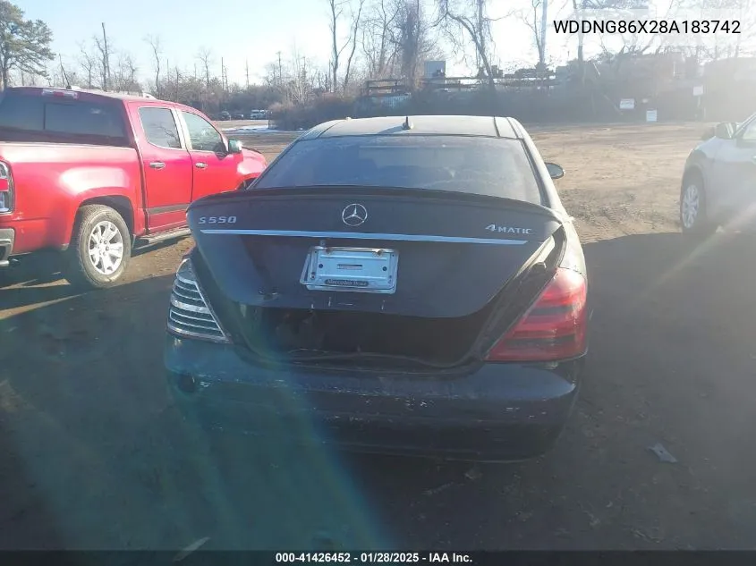 2008 Mercedes-Benz S 550 4Matic VIN: WDDNG86X28A183742 Lot: 41426452