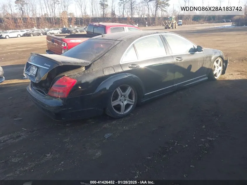 2008 Mercedes-Benz S 550 4Matic VIN: WDDNG86X28A183742 Lot: 41426452