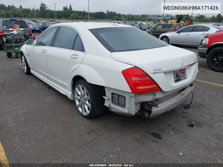 2008 Mercedes-Benz S 550 4Matic VIN: WDDNG86X98A171426 Lot: 42509685
