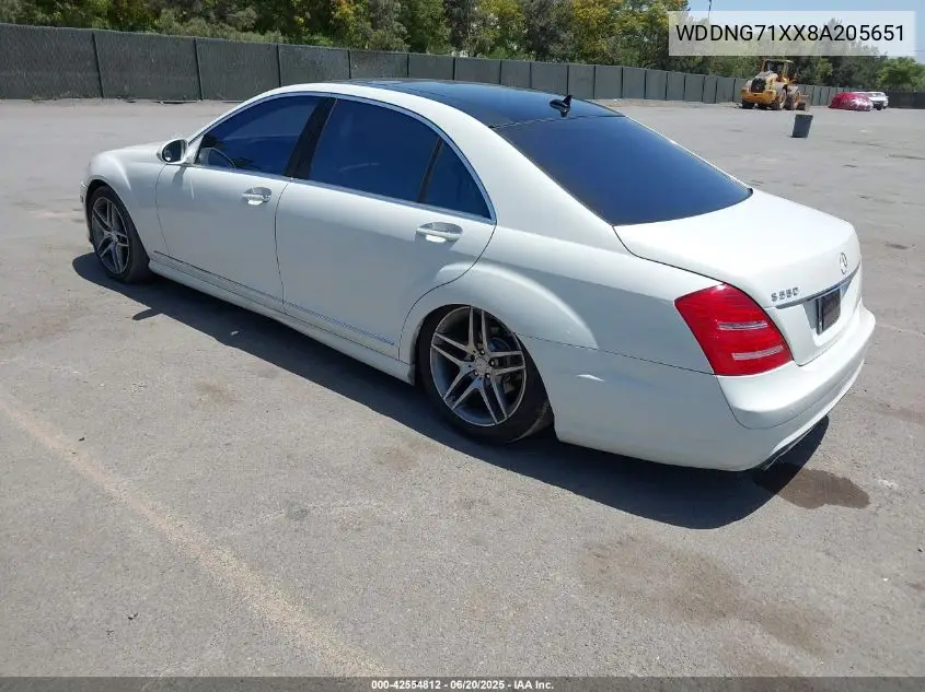 2008 Mercedes-Benz S 550 VIN: WDDNG71XX8A205651 Lot: 42554812