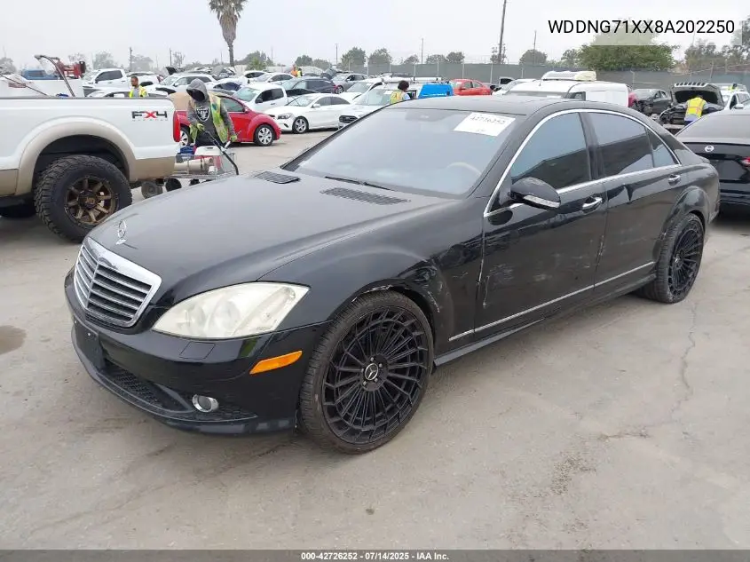 2008 Mercedes-Benz S 550 VIN: WDDNG71XX8A202250 Lot: 42726252
