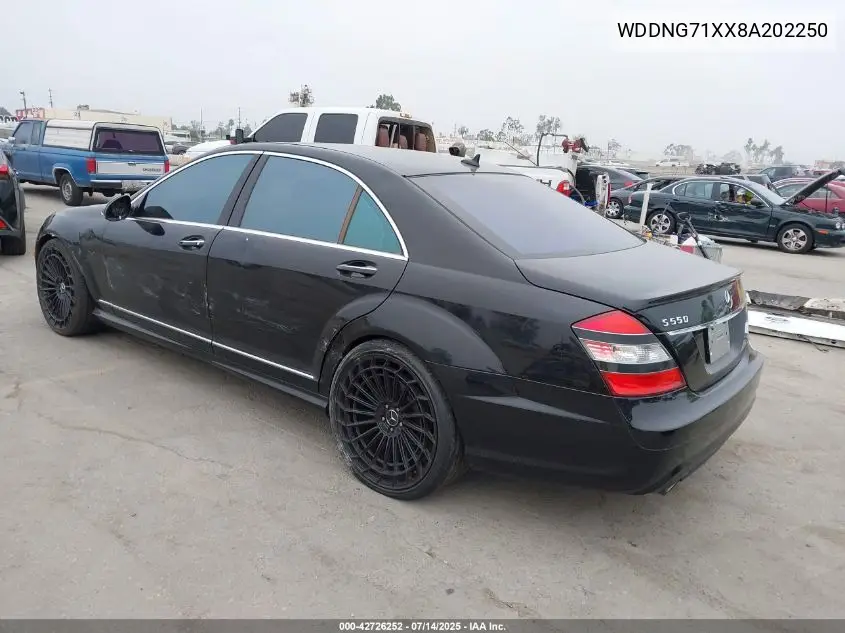 2008 Mercedes-Benz S 550 VIN: WDDNG71XX8A202250 Lot: 42726252