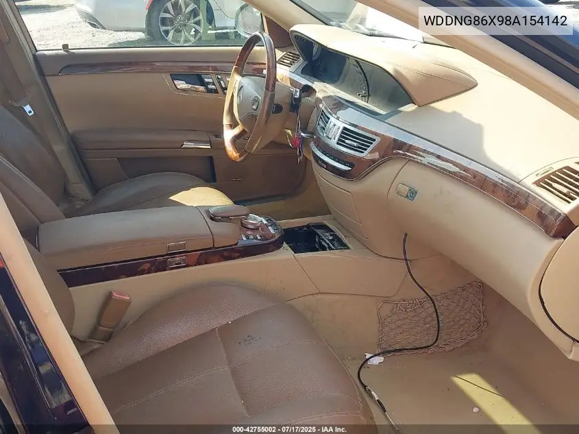 2008 Mercedes-Benz S 550 4Matic VIN: WDDNG86X98A154142 Lot: 42755002