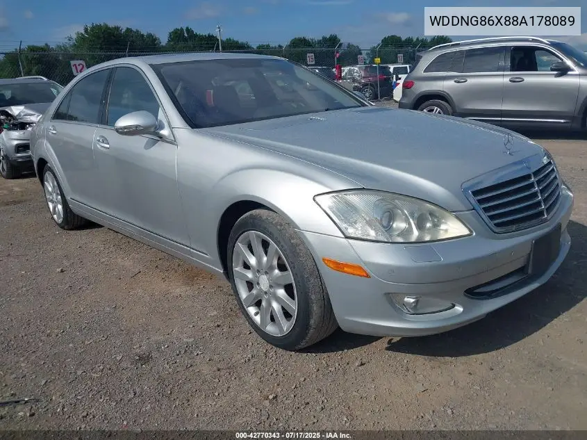 2008 Mercedes-Benz S 550 4Matic VIN: WDDNG86X88A178089 Lot: 42770343