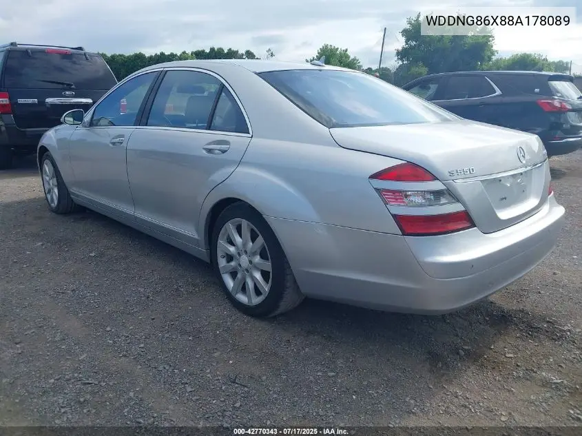 2008 Mercedes-Benz S 550 4Matic VIN: WDDNG86X88A178089 Lot: 42770343