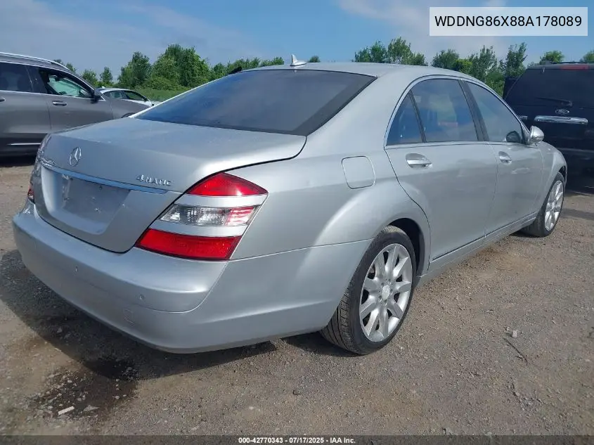 2008 Mercedes-Benz S 550 4Matic VIN: WDDNG86X88A178089 Lot: 42770343