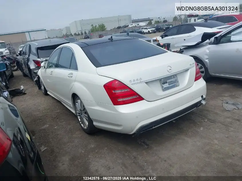 2010 Mercedes-Benz S 550 4Matic VIN: WDDNG8GB5AA301324 Lot: 12342575