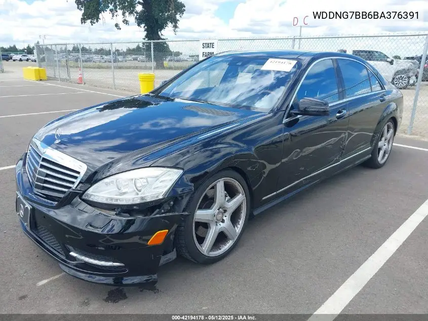 2011 Mercedes-Benz S 550 VIN: WDDNG7BB6BA376391 Lot: 42194178