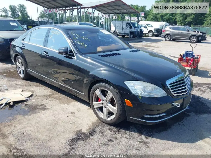 2011 Mercedes-Benz S 550 4Matic VIN: WDDNG8GB8BA375872 Lot: 42552211