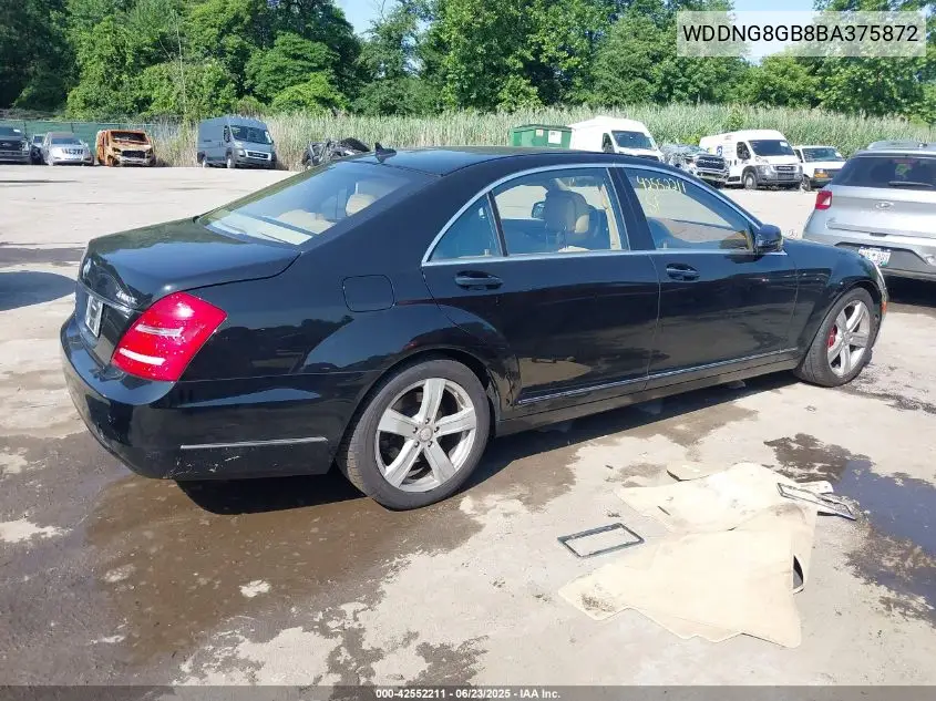 2011 Mercedes-Benz S 550 4Matic VIN: WDDNG8GB8BA375872 Lot: 42552211