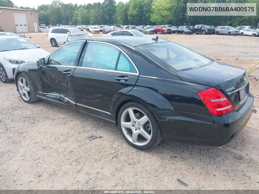 2011 Mercedes-Benz S 550 VIN: WDDNG7BB6BA400575 Lot: 42591419