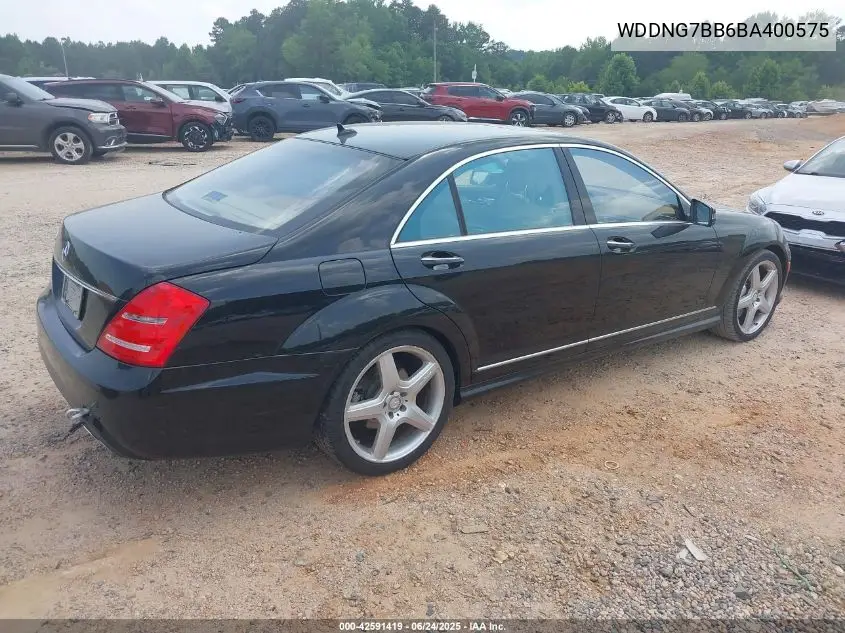2011 Mercedes-Benz S 550 VIN: WDDNG7BB6BA400575 Lot: 42591419