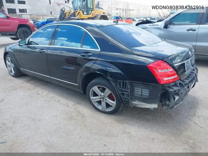 2011 Mercedes-Benz S 550 4Matic VIN: WDDNG8GB3BA362916 Lot: 42742362