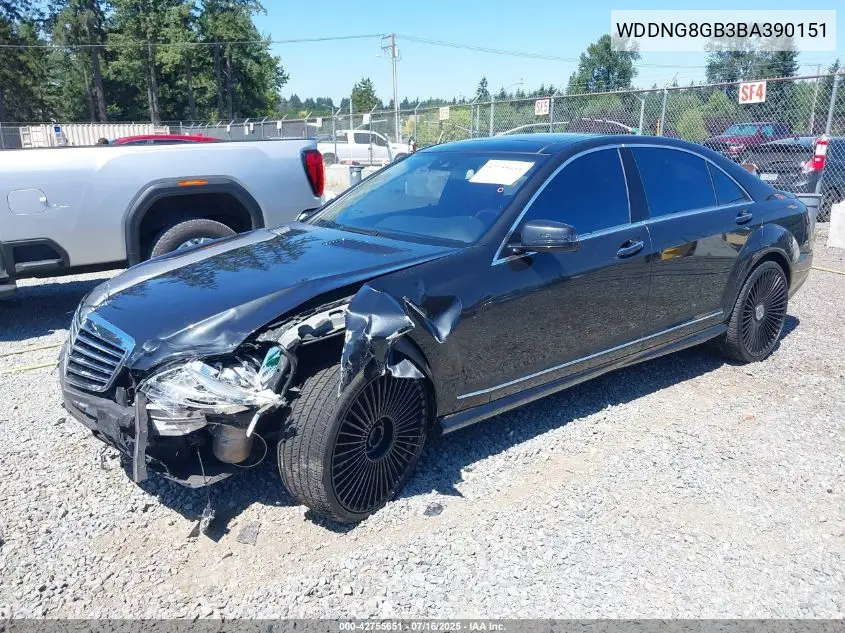 2011 Mercedes-Benz S 550 4Matic VIN: WDDNG8GB3BA390151 Lot: 42755651