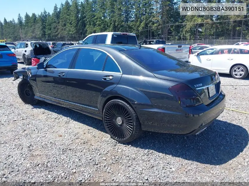 2011 Mercedes-Benz S 550 4Matic VIN: WDDNG8GB3BA390151 Lot: 42755651