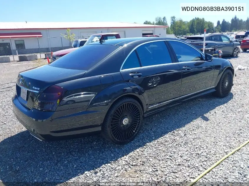 2011 Mercedes-Benz S 550 4Matic VIN: WDDNG8GB3BA390151 Lot: 42755651