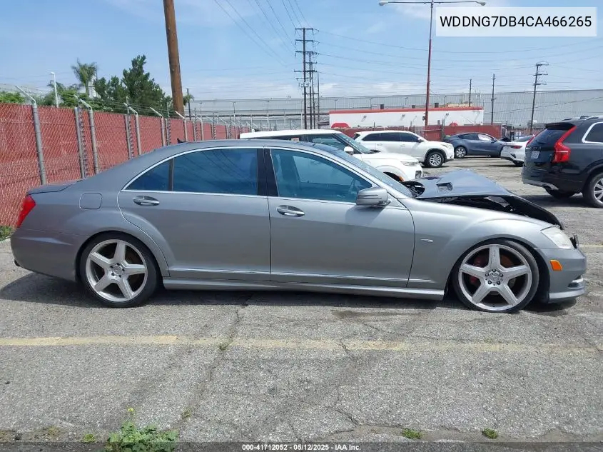 2012 Mercedes-Benz S 550 VIN: WDDNG7DB4CA466265 Lot: 41712052