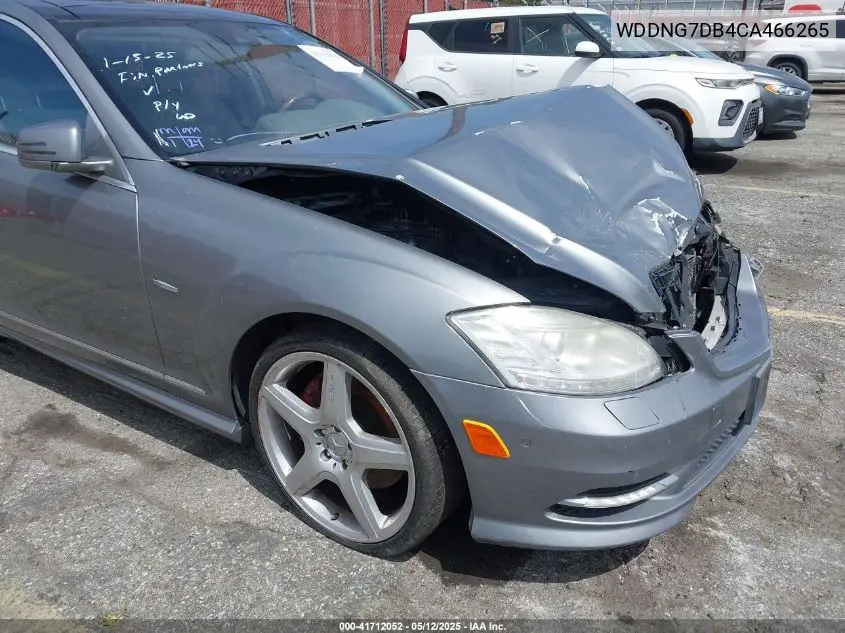 2012 Mercedes-Benz S 550 VIN: WDDNG7DB4CA466265 Lot: 41712052
