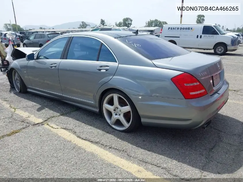 2012 Mercedes-Benz S 550 VIN: WDDNG7DB4CA466265 Lot: 41712052