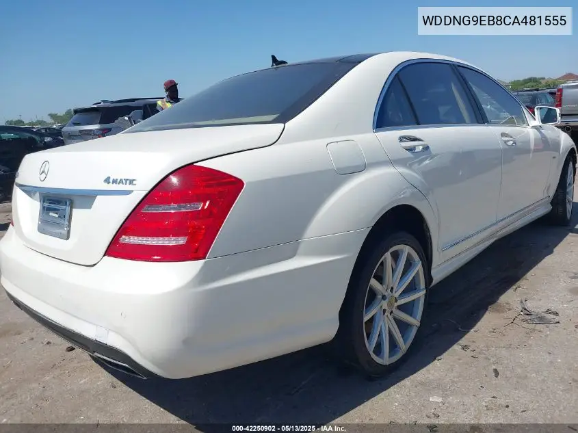2012 Mercedes-Benz S 550 4Matic VIN: WDDNG9EB8CA481555 Lot: 42250902