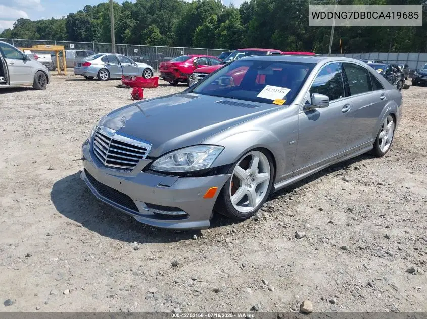 2012 Mercedes-Benz S 550 VIN: WDDNG7DB0CA419685 Lot: 42752156