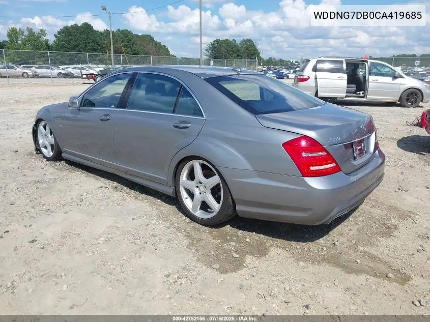 2012 Mercedes-Benz S 550 VIN: WDDNG7DB0CA419685 Lot: 42752156